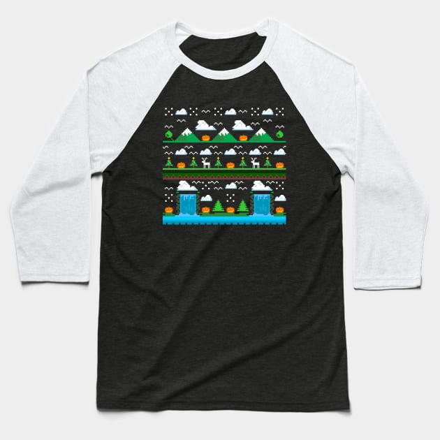 landscape pixel Baseball T-Shirt by spoilerinc